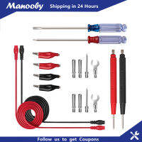 Manooby มัลติมิเตอร์แบบดิจิทัล ที่หนีบทดสอบหัววัดรวมกันไขควงลวดมัลติมิเตอร์ปลั๊กสากล3.5Mm