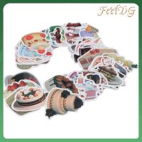 FEELDG 200pcs หลากสี สติกเกอร์ติดผนัง พีวีซีพีวีซี สติกเกอร์ของหวาน สติ๊กเกอร์เค้กวันเกิด สติกเกอร์เค้ก ดีไอวาย