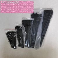 500pcs/lot Nylon Cable Ties 120mm 150mm 200mm 250mm 300mm Black White Self Locking Cable Wire Zip Ties