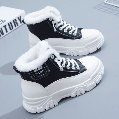 Snow Boots Womens Winter 2021 New Plus Velvet Thick Cotton Shoes Thick-soled Sneaker Platform High Top Causal Short Ankle Boots