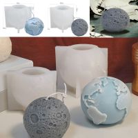 DIY Crafts Moon Candle Mold 3D Silicone Earth Resin Clay Moulds Handmade Aromatherapy Plaster Candle Making Home Decor Supplies