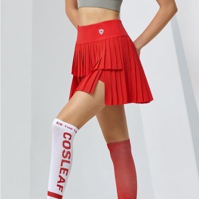 【CC】 Waist Layer Pleated Skirt Gym Soft Short Tennis Skirts Athletic Workout Skort