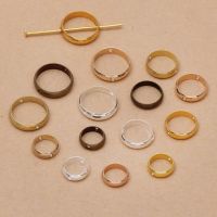 ❖ 20Pcs 8/10/12mm Two Hole Round Circle Frame Beads Spacer Connectors for Diy Bracelet Earrings Pendants Jewelry Making