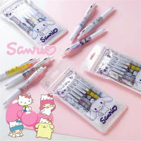 Trotinic Sanrio 0.5มม. กล่องใส่ปากกาน่ารัก6ชิ้น/เซ็ต Kuromi / KT / Mylody หมึกดำมาปากกาเซ็นชื่อ