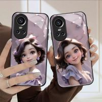 เคส OPPO Reno 10 5G เคส OPPO Reno 10 Pro 5G เคส OPPO Reno 10 Pro Plus เคส กันกระแทกพร้อมฝาครอบกล้องอุปกรณ์ป้องกันเลนส์น่ารักเคสโทรศัพท์แก้วเหลวหรูหราของเจ้าหญิ