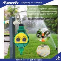 Manooby เครื่องควบคุมสปริงเกอร์ระบบตัวควบคุมการจ่ายน้ำเครื่องตั้งเวลารดน้ำอัตโนมัติสวนอเนกประสงค์เครื่องตั้งเวลารดน้ำต้นไม้ตั้งโปรแกรมได้