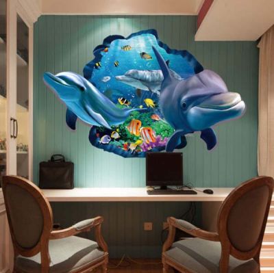 3D Ocean Sea view Removable Vinyl Decal Wall Stickers DIY Art Mural Bedroom Room Wall Decor
