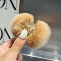 【cw】 Fur Hair Claw Fluffy Grab Hairpin Small Pins Headwear AccessoriesTH