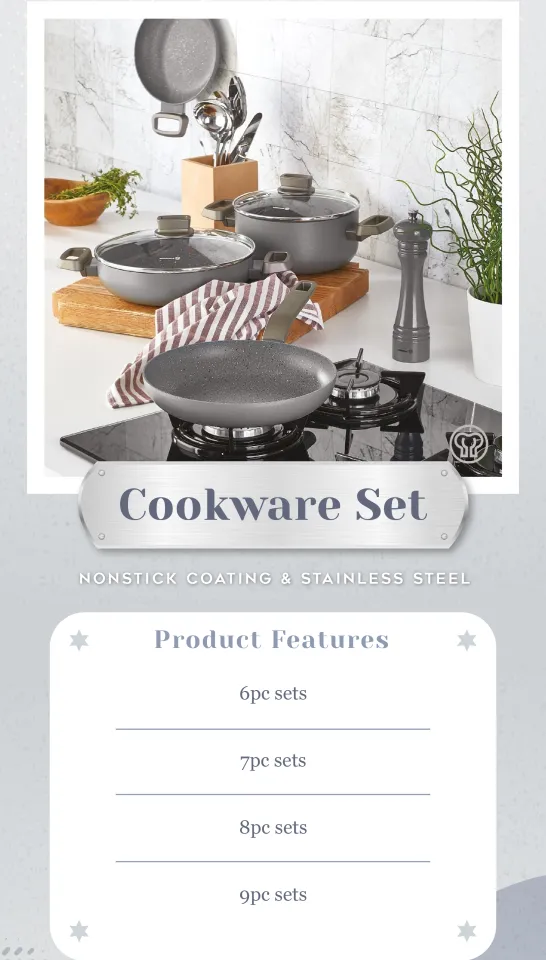 Korkmaz Astra Stainless Steel 9 Piece Cookware Set