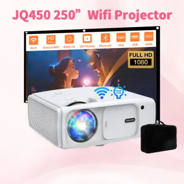 HAPPRUN Projector, 5G WiFi Bluetooth Projector, Native 1080P Portable  Projector with Screen and Bag, Support 4K, Zoom, 300 Outdoor Movie  Projector Compatible with iOS/Android/TV Stick/PS5 