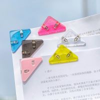 Solid Color Transparent Paper Edge Conner Clips Test Paper Storage Holder Clips Books Edge Anti Curl Plastic Clips