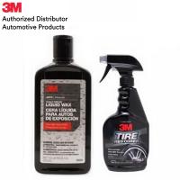 3M LIQUID WAX  473ML  &amp; Tire Restorer 16 oz [Imported Product form USA] ชุดดูแลรักษารถยนต์  3เอ็ม  แวกซ์น้ำยาเคลือบรถ และ น้ำยาเคลือบยาง นำเข้าจากอเมริกา