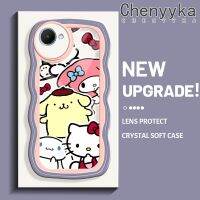 Chenyyka เคสสำหรับ Realme C30 C30s Narzo 50i Prime น่ารัก Hello Kitty Mini Moe ดีไซน์ใหม่ Patten สีสันสดใสขอบครีมกันกระแทกแบบใสนุ่มเคสโทรศัพท์รวมกล้องฝาครอบป้องกันง่าย