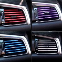 dvfggv 10 Pcs 20cm Car Air Conditioner Vent Outlet Trim Strip U Shape PVC Shiny Car Trim Strip Car Decoration Car Accessories Interior