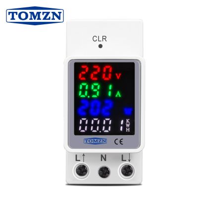 【LZ】▽✠  TOMZN-medidor do monitor da energia elétrica voltímetro amperímetro trilho do ruído CA corrente KWH volt ampère 110V 220V 100A 4in 1