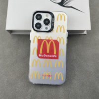 McDonalds Letter M electroplating hot silver Phone Case For iPhone 15 Pro Max 14 ProMax 13 12 12Pro 11 Shockproof Phone soft border hard case Mobile phone protective case LOGO