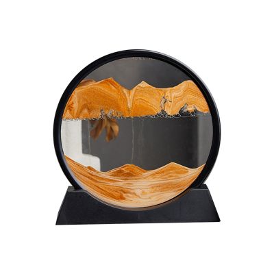 Sandscape Moving Sand Art Picture Round Hourglass 3D Mountain Sandscape Motion Display Flowing Sand Painting
