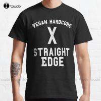 Vegan Straight-Edge Hardcore White Ink T-Shirt Vegan Hardcore Straight Edge Classic T-Shirt Red Shirts For Men Xs-5Xl Unisex