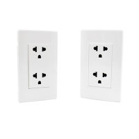 118 American six-hole dual  socket outlet wall mount ปลั๊กไฟบ้าน ปลั๊กกราวด์คู่