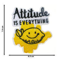 JPatch - Attitude is Everything (Lemon)เลม่อน มะนาว สีเหลืองสดใส ตัวรีดติดเสื้อ อาร์มรีด อาร์มปัก มีกาวในตัว การ์ตูนสุดน่ารัก งาน DIY Embroidered Iron/Sew on Patches