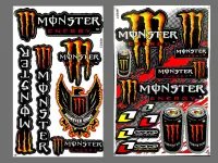 สติ๊กเกอร์แต่งรถ Monster R975 (สีส้ม) Monster 2กระป๋อง (สีส้ม) มอเตอร์ไซค์ สติ๊กเกอร์ติดกระจก แต่งรถรถยนต์ ติดหมวกกันน๊อค ติดโช๊ค จำนวน 2 แผ่น