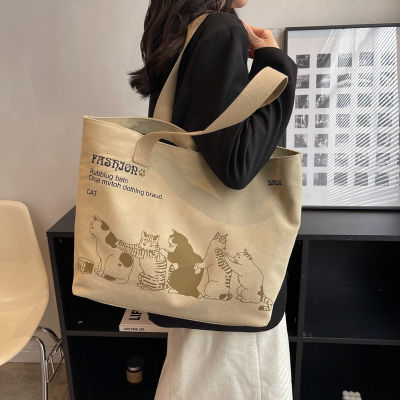 Zongsheng กระเป๋าผู้หญิง,กระเป๋ากระเป๋าผ้าใบสะพายไหล่เดียวแฟชั่นกระเป๋าถือเกาหลีชั้นเรียนของนักเรียนความจุสูง2023