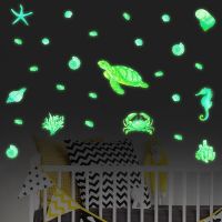 ZZOOI Turtle Luminous Stickers on the Wall Kids Rooms Bedroom Decor Marine Museum Wallpaper Home Decor Glow In The Dark Turtle Sticker