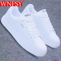 Mens Sneakers Casual Sports Shoes for Men Lightweight PU Leather Comfortable Lace-up Flat White Tenis Shoes Zapatillas Hombre