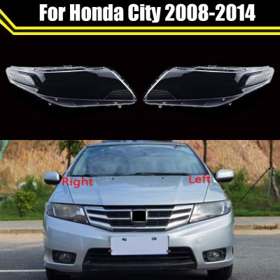 ที่ครอบไฟหลอดไฟหน้าไฟหน้าด้านหน้ารถฝาครอบเลนส์กระจกรถยนต์ฝาครอบสำหรับ Honda City 2008 ~ 2014ฝาครอบไฟหน้า