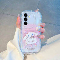 เคส Samsung กาแล็คซี่ A34 A24 A54เคสโทรศัพท์ A13 A13 5กรัม A23 A33 A53 A73 A14 A52 S21 A72 A12 A32 A30 S23 S22บวกกับครีมขอบนุ่มลายการ์ตูนซินนามอนน่ารักเคสกันกระแทกพร้อมกำไลคริสตัล