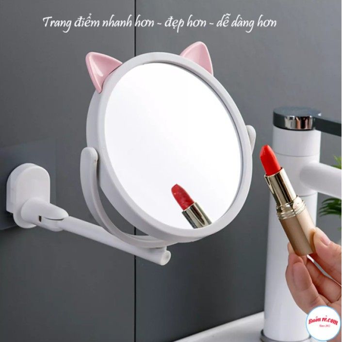 HCM]Gương xoay 360 độ dán tường thông minh hình tai mèo dễ thương ...