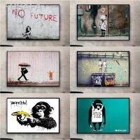 กราฟฟิตี Banksy งานศิลปะสตรีทภาพวาดบนผืนผ้าใบชีวิตสั้นทำให้โปสเตอร์ภาพเขียนเป็ดเย็นลงศิลปะบนผนังตกแต่งภาพวาดติดผนัง