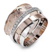 {BUSA Fashion Accessories} ผู้หญิงแฟชั่นเครื่องประดับหลายรอบ Rose G Old สีแหวนสำหรับหญิง CZ ฝังออกแบบที่ไม่ซ้ำแต่งงานแหวนนิ้วเครื่องประดับ