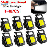 8pcs Flash Light Pocket Clip Mutifuction Portable Flashlight Pocket Work Lights Outdorr Camping Fishing Climbing Lantern LED