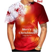 T SHIRT - Mens 2023 New Fashion Christmas Shirt Casual 3D Printed  Personality Short Sleeve Round Neck Christmas Tree Tee  - TSHIRT