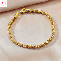 XT Jewellery เกาหลี24K Twisted Flower สร้อยข้อมือแฟชั่น Man 916 Original Gold Plated