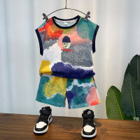 Boys Vest Suit Summer Clothes 2023 New Fashion Baby Summer Clothes Childrens Ruan Shuai Fried Street Childrens Clothing