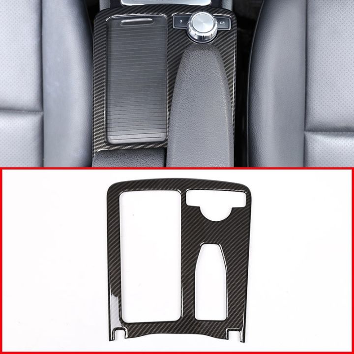 npuh-car-carbon-fiber-abs-central-console-cup-holder-frame-trim-cover-right-drive-for-mercedes-benz-e-class-c-class-w204