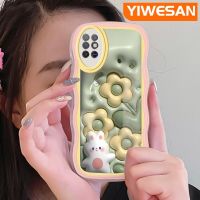 YIWESAN เคสสำหรับ Infinix Note 8 X692เคสการ์ตูน3D ลายกระต่ายดอกไม้ดีไซน์ใหม่ขอบคลื่นครีมเคสมือถือกันกระแทกแบบใสนิ่มโปร่งใสลายกล้องถ่ายรูปเรียบง่ายอ่อนโยนฝาครอบป้องกัน