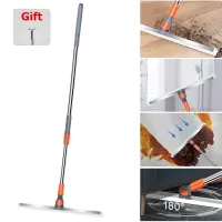 ▫▫✉ LMETJMA Multifunction Magic Broom Adjustable 180° Rotatable Magic Broom Mop Window Squeegee Sweeper Broom Wiper with Hook KC0426