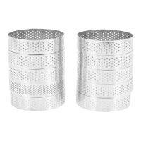 80 Pcs Circular Stainless Steel Tart Ring Tower Pie Cake Mould Baking Tools Perforated Cake Mousse Ring,8cm