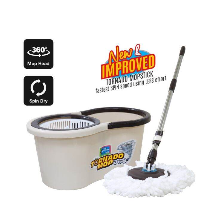 Home Gallery Tornado Mop and Spin Dry Bucket Set with 1 Microfiber Mop