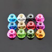 M6 x p1mm Various Color Aluminum Alloy(T6061) Knurling Hex Flange Nut with Self Locking Nylon Insert for Model Frame Nails  Screws Fasteners