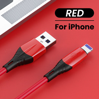 Liquid Silicone USB Data Cable For iPhone 13 12 11 Pro Max XR XS 8 7 iPad Fast Charging Charger USB Wire Cord Mobile Phone Cable