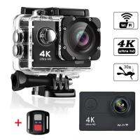 Ultra HD 4K Action Camera H9R WiFi 12MP 2 "; LCD 30M 170D กันน้ำรีโมทคอนลหมวกกันน็อคจักรยานกล้องวิดีโอกีฬากลางแจ้ง Cam