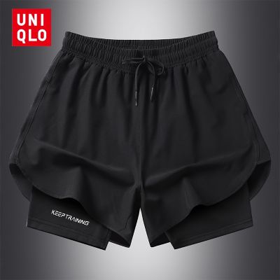 Uniqlo กางเกงกีฬาขาสั้น ระบายอากาศ แบบแห้งเร็ว สวมใส่สบาย เหมาะกับใส่ออกกําลังกาย วิ่งจ๊อกกิ้งกลางแจ้ง สําหรับผู้ชาย