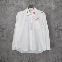 ลิปสติกและลิปสติก MM6 Margiela Shirts Men Women Shirt Oversize Blouse