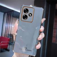 เคสสำหรับ Realme C53 C55 NFC 4G เคสนิ่มชุบโลหะด้วยไฟฟ้าขอบตรงปกป้องเคสมือถือฝาหลัง RealmeC53 2023โทรศัพท์มือถือใหม่