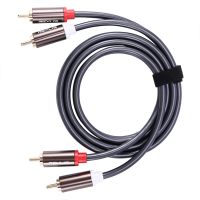 5X Rexlis 2 Rca to 2 Rca Male to Male Hifi Audio Cable Ofc Av Speaker Wire for Tv Dvd Amplifier Subwoofer Soundbar 1M