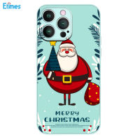 เคสโทรศัพท์ปิดขอบนุ่ม Etimes สำหรับ iPhone ต้นคริสต์มาสซานตาคลอสเคสโทรศัพท์แบบพลาสติกฝาครอบป้องกันกันการตกสำหรับ iPhone 7ถึง15ซีรีส์เคสพื้นฐาน ET-MY